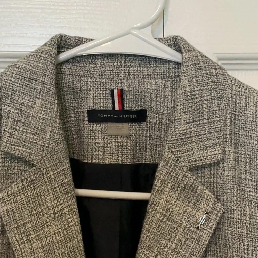Tommy Hilfiger Women's Classic Blue/Beige Tweed Blazer